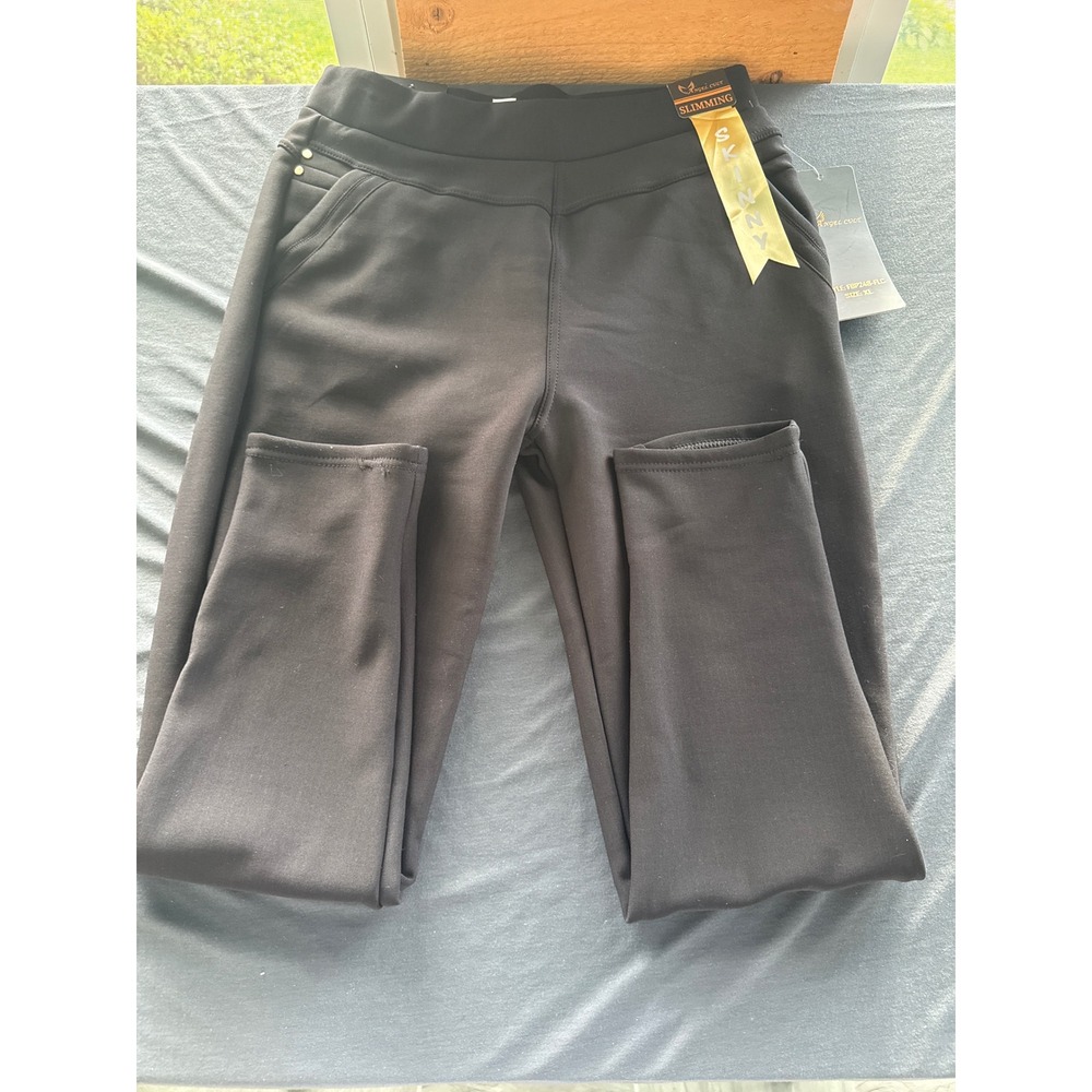 Angel Cult Black Slimming Skinny Pants Pull On Trousers FBP248-FLC XL - Picture 2 of 6